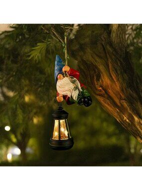 Charming Solar Gnome Garden Statue with LED Lantern - Outdoor Decor for Yard